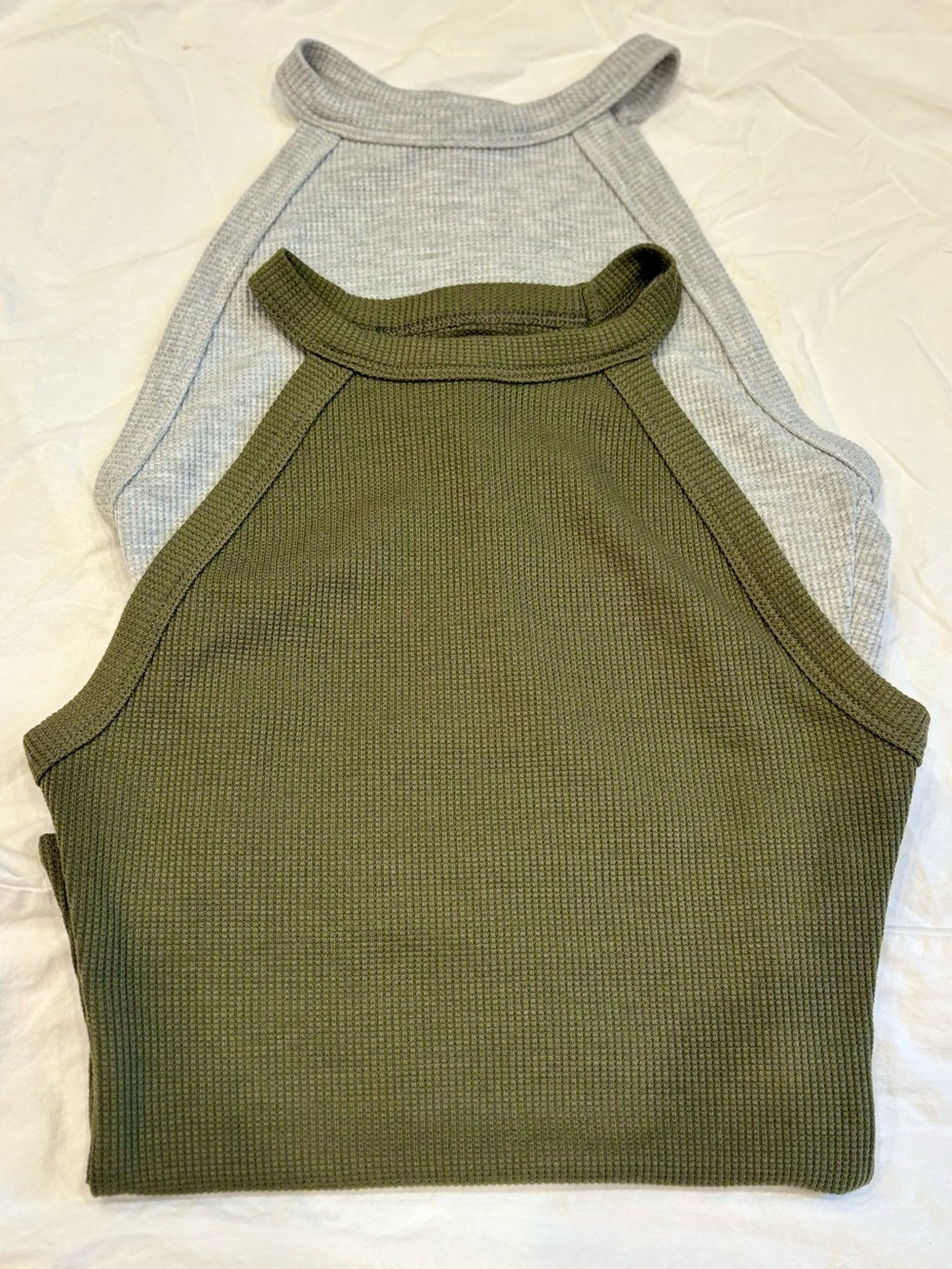 American Eagle High-Neck Waffle Knit Bodysuits Set of 2 Women's XS